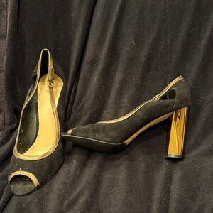 Cole Haan Black and Gold Women's Heels